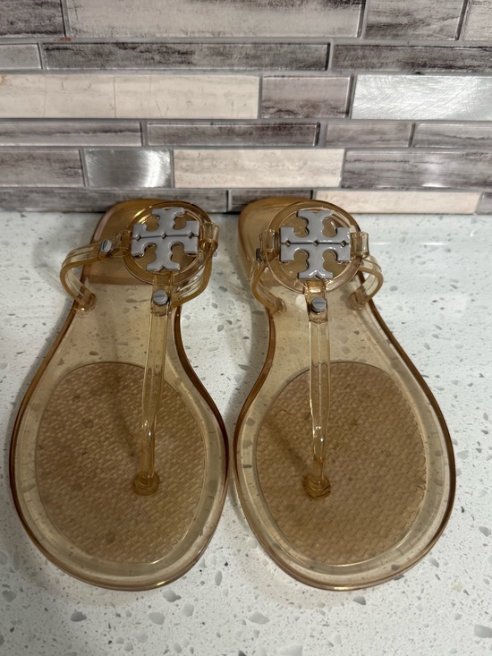 Tory Burch Shoes - Tory Burch Clear Jelly Thong Sandals Ankle Strap Logo Buckle Womens US 7